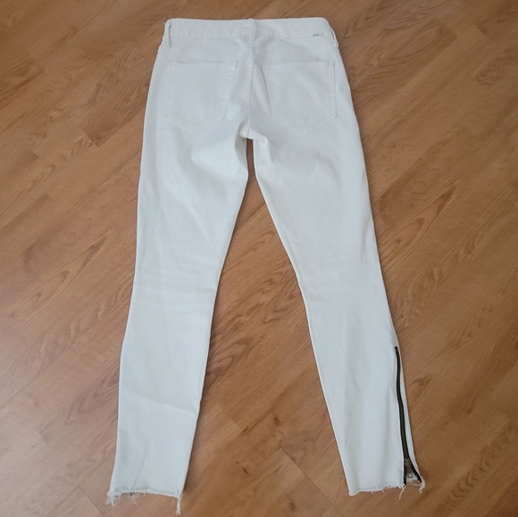 Mother Looker White Denim With Zipup Ankle 26 - Picture 4 of 7